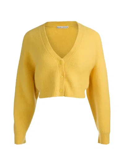 Alice And Olivia Maureen Oversized Cardigan In Yellow
