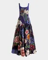 Alice And Olivia Maxine Embellished Drop-waist Gown In Blue