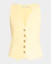 Alice And Olivia Mazie Vest In Butter