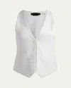 Alice And Olivia Mazie Deep V-neck Slim Vest In Mazie Deep V Nk Lg Slim Vest