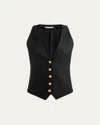 Alice And Olivia Mazie Deep V-neck Vest In Black