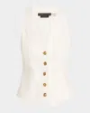 Alice And Olivia Mazie Deep V-neck Vest In Off White