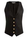 Alice And Olivia Mazie Deep V-neck Vest In Black