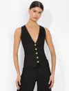 Alice And Olivia Mazie Deep V-neck Vest In Black