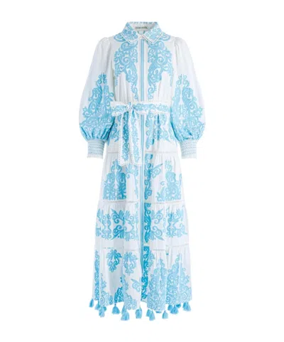 Alice And Olivia Medium And Long Layered Dress In Blue