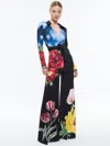 Alice And Olivia Melinda Floral-print Wide-leg Jumpsuit In Le Parisien Black