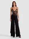 Alice And Olivia Melodie Lace Maxi Top In Black