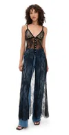 Alice And Olivia Melodie Lace Maxi Top In Black