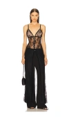 Alice And Olivia Melodie Lace Maxi Top In Black