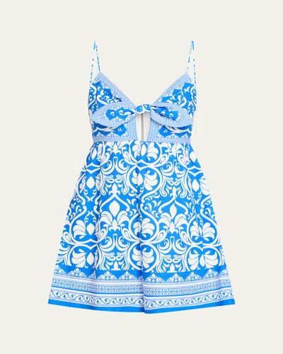 Alice And Olivia Melvina Tie-front Gathered Babydoll Dress