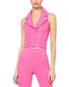 Alice And Olivia Meri Halter Vest In Pink