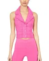 Alice And Olivia Meri Halter Vest In Wild Pink