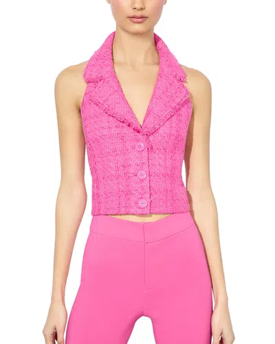 ALICE AND OLIVIA ALICE AND OLIVIA MERI TWEED CROPPED HALTER TOP