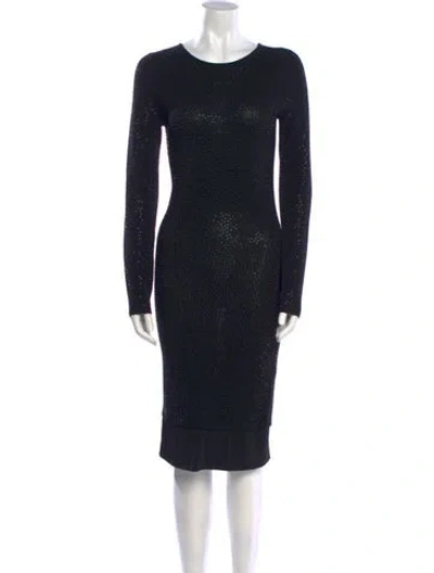 Pre-owned Alice And Olivia Merino Wool Knee-length Dress In Black