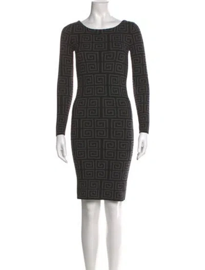 Pre-owned Alice And Olivia Merino Wool Mini Dress In Black