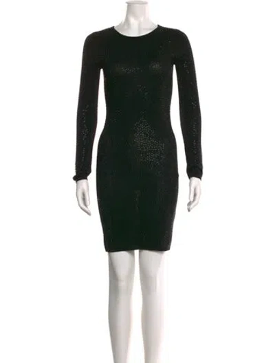 Pre-owned Alice And Olivia Merino Wool Mini Dress In Black