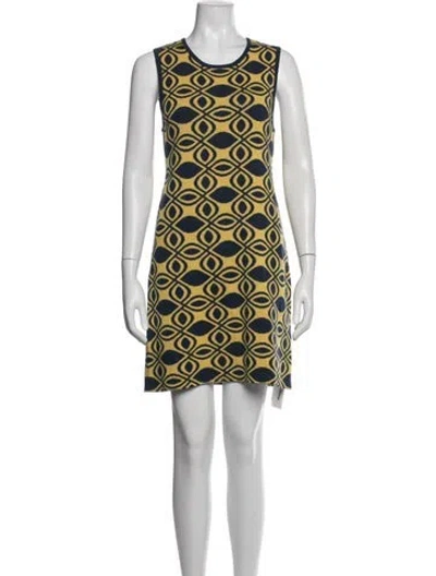 Pre-owned Alice And Olivia Merino Wool Mini Dress In Blue