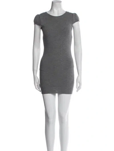 Pre-owned Alice And Olivia Merino Wool Mini Dress In Gray
