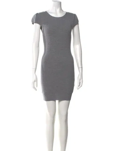 Pre-owned Alice And Olivia Merino Wool Mini Dress In Gray