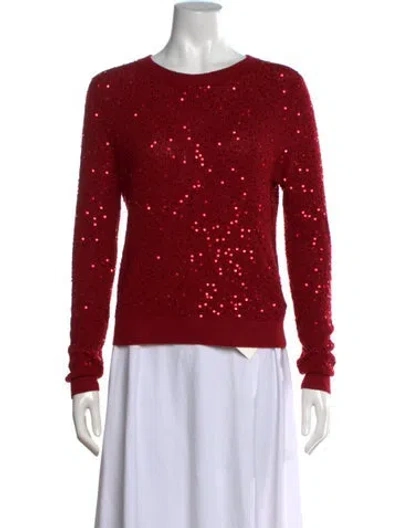 Pre-owned Alice And Olivia Merino Wool Patterned Sweater In Red