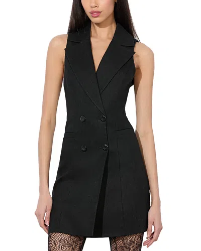Alice And Olivia Meritt Double Breasted Tux Dress In Black