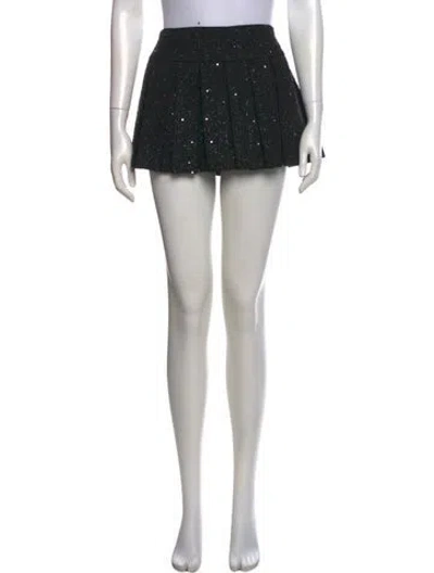 Pre-owned Alice And Olivia Mesh Accents Mini Skirt In Black