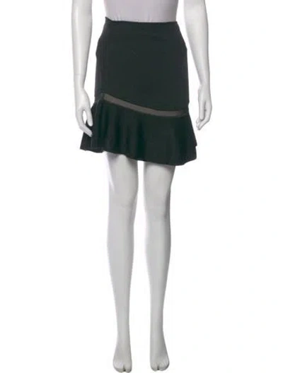 Pre-owned Alice And Olivia Mesh Accents Mini Skirt In Green