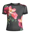 Alice And Olivia Tess Crew Neck Tee In Black