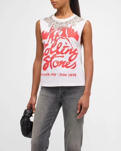 ALICE AND OLIVIA MICAH EMBELLISHED GRAPHIC MUSCLE TANK