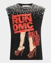 Alice And Olivia Micah Embellished Muscle Tank In Run Dmc