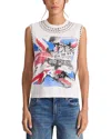 Alice And Olivia Micah Embellished Muscle Tee In White