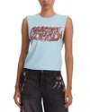 Alice And Olivia Micah Grateful Dead Sequinned Tank Top In Blue