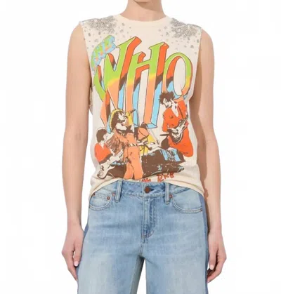 Alice And Olivia Micah Muscle Tank Top In Natural In White