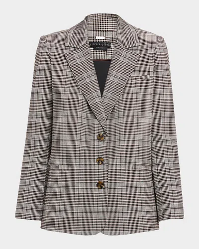 Alice And Olivia Michael Plaid Boxy Blazer In Multi