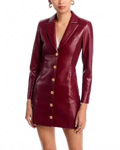 Alice And Olivia Michelle Fitted Vegan Leather Mini Blazer Dress In Oxblood In Burgundy