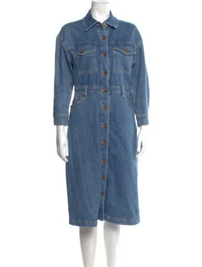 Pre-owned Alice And Olivia Midi Length Dress In Blue