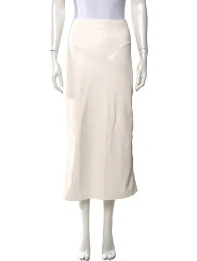 Pre-owned Alice And Olivia Midi Length Skirt In White