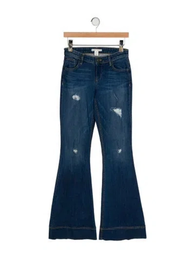 Pre-owned Alice And Olivia Mid-rise Flared Jeans In Blue