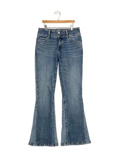 Pre-owned Alice And Olivia Mid-rise Flared Jeans In Blue