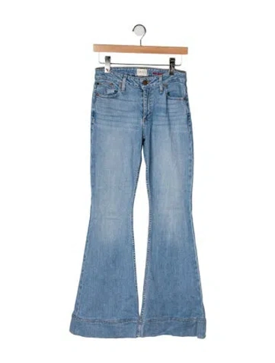 Pre-owned Alice And Olivia Mid-rise Flared Jeans In Blue