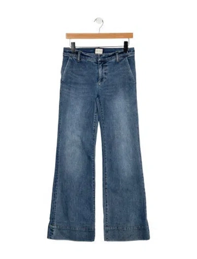 Pre-owned Alice And Olivia Mid-rise Flared Jeans In Blue