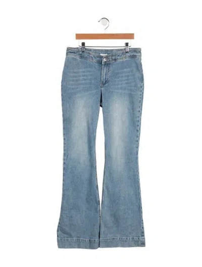 Pre-owned Alice And Olivia Mid-rise Flared Jeans In Blue