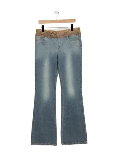 Pre-owned Alice And Olivia Mid-rise Flared Jeans In Blue
