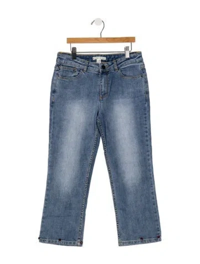 Pre-owned Alice And Olivia Mid-rise Flared Jeans In Blue