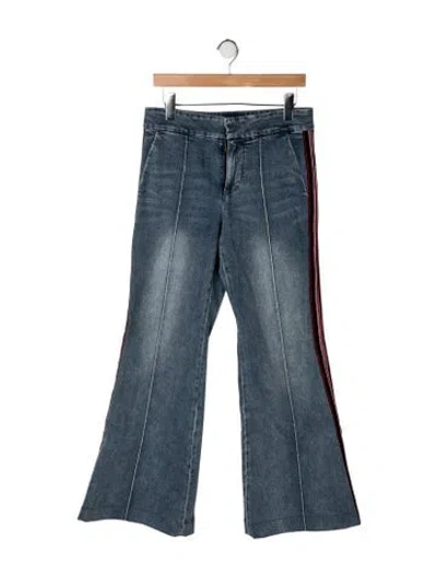 Pre-owned Alice And Olivia Mid-rise Flared Jeans In Blue