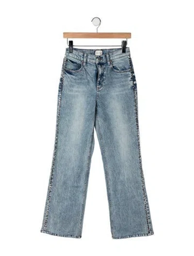 Pre-owned Alice And Olivia Mid-rise Flared Jeans In Blue