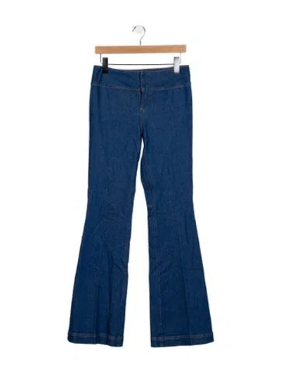 Pre-owned Alice And Olivia Mid-rise Flared Jeans In Blue