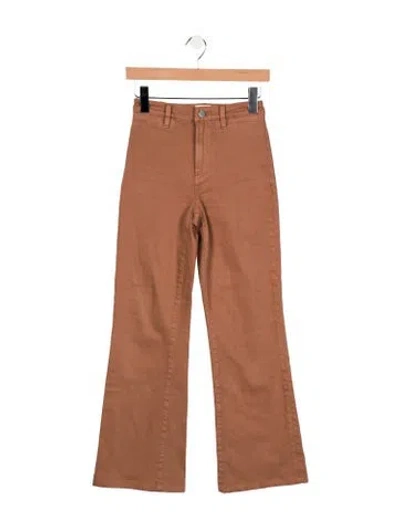 Pre-owned Alice And Olivia Mid-rise Flared Jeans In Brown