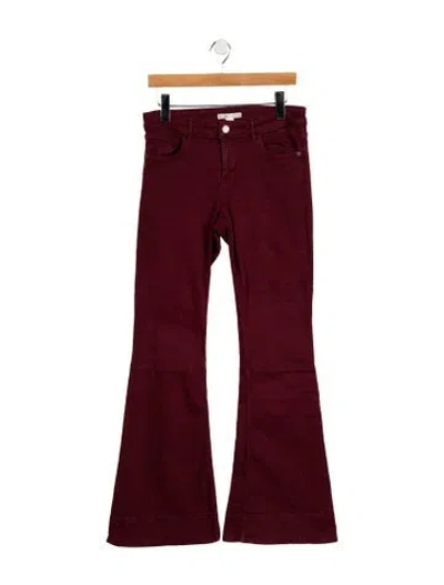Pre-owned Alice And Olivia Mid-rise Flared Jeans In Burgundy