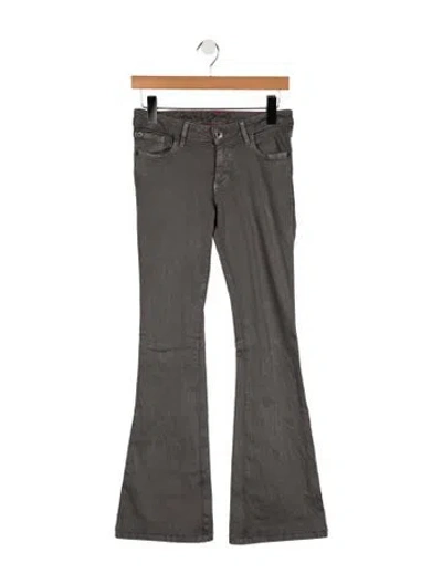 Pre-owned Alice And Olivia Mid-rise Flared Jeans In Gray